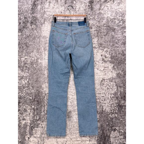 Abercrombie & Fitch Jeans 27 / 4 Womens 90s Slim Straight Cross Button Denim - Picture 2 of 7